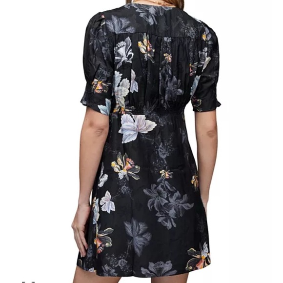 All Saints Black Floral Midi Dress - Picture 4 of 15